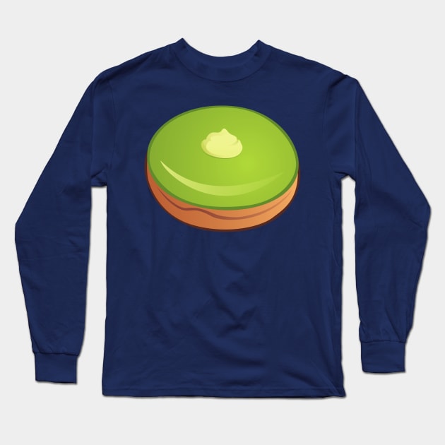 Cream Filled matcha Donut Long Sleeve T-Shirt by InkyArt